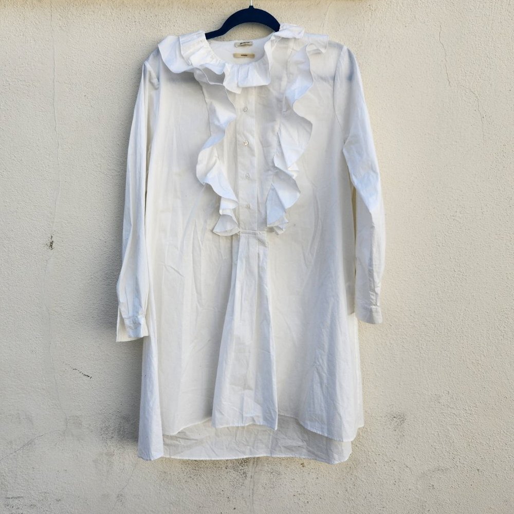 BELLEROSE Huguette White Cotton Shirt Dress - Picture 3 of 9